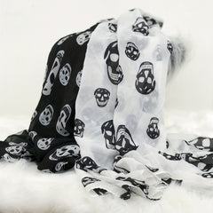 Skull Shape Pattern Scarves Long Shawl