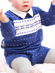 Baby Knitted Preppy Style Sweater Set for Boys and Girls