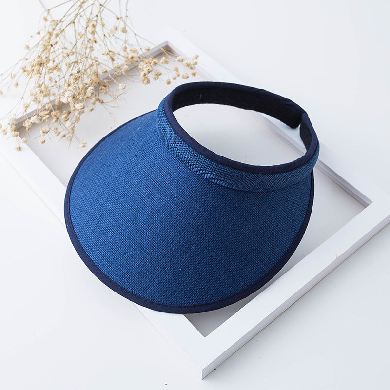 Straw Visor Hat Outdoor Sun Protection Hat for Women