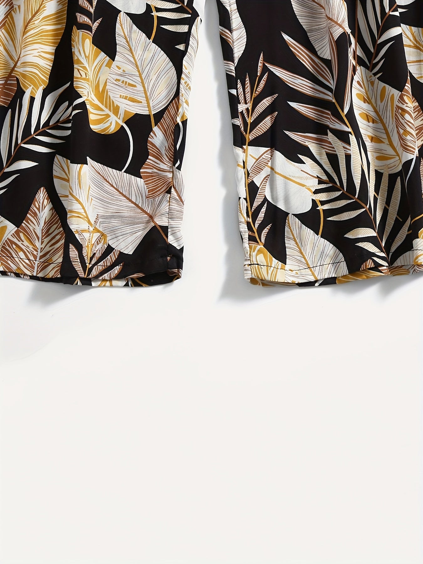  Tropical Print Wide Leg Trousers