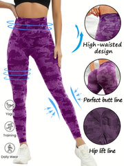 Camouflage Tummy Control Leggings High Waist Yoga Running Pants