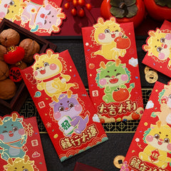 6 12pcs Dragon Year Red Envelope Cartoon 3D Lucky Universal Red Envelope