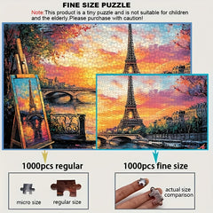 1000pcs Mini Jigsaw Puzzle Sunset Eiffel Tower Bridge Autumn
