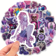 50pcs Cartoon Gothic Skull Graffiti Stickers for Decorations