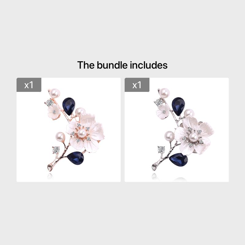 Natural Shell Crystal Plum Blossom Brooch Pin