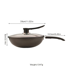 1pc Cast Iron Wok With Lid 27 for Traditional Cooking