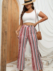  Boho Pants Women's Butterfly & Dot Print Flare Leg Pants