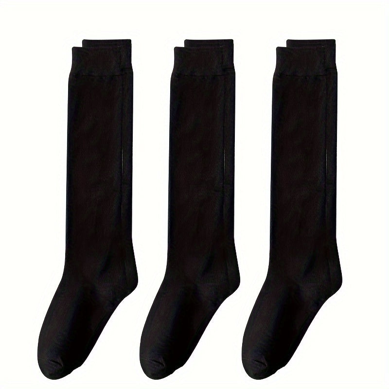 3 Pairs Cozy Over The Knee Socks Women's Stockings