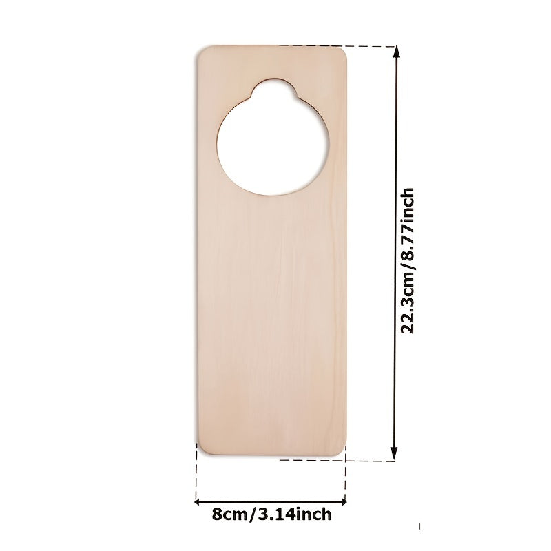 5pcs Natural Wooden Door Handle Hanger DIY Double-sided Hanging Decoration