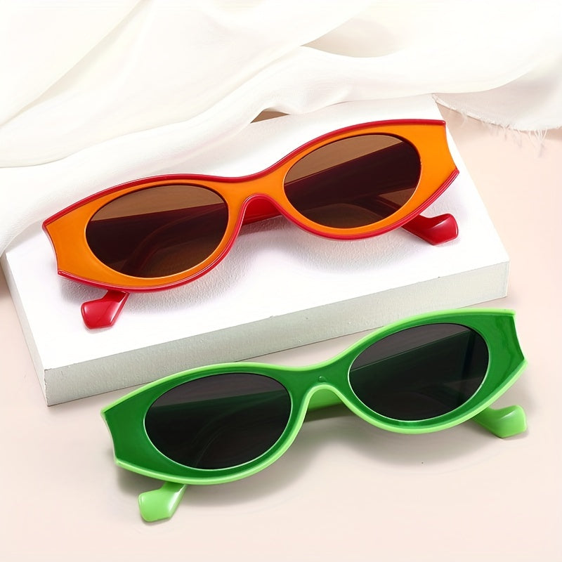 Y2K Oval Sunglasses For Women Men Hippie Block UV400 Sun Shades Glasses