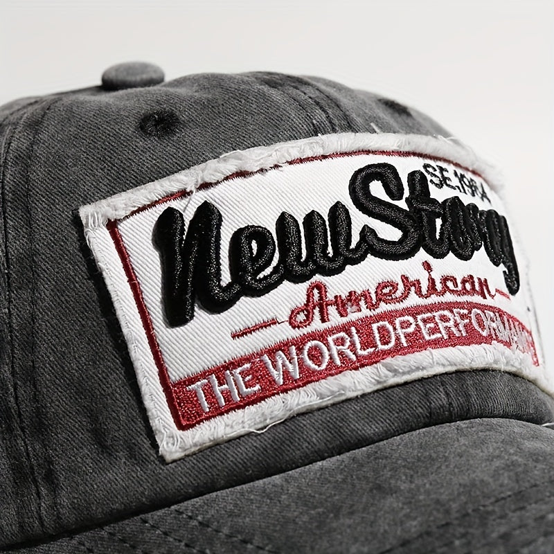 Stary Embroidery Baseball Cap Washed Distressed Patch Summer Sports Hat
