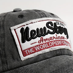 Stary Embroidery Baseball Cap Washed Distressed Patch Summer Sports Hat
