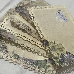 10pcs Flower Shadow Lace Journal Decoration Paper
