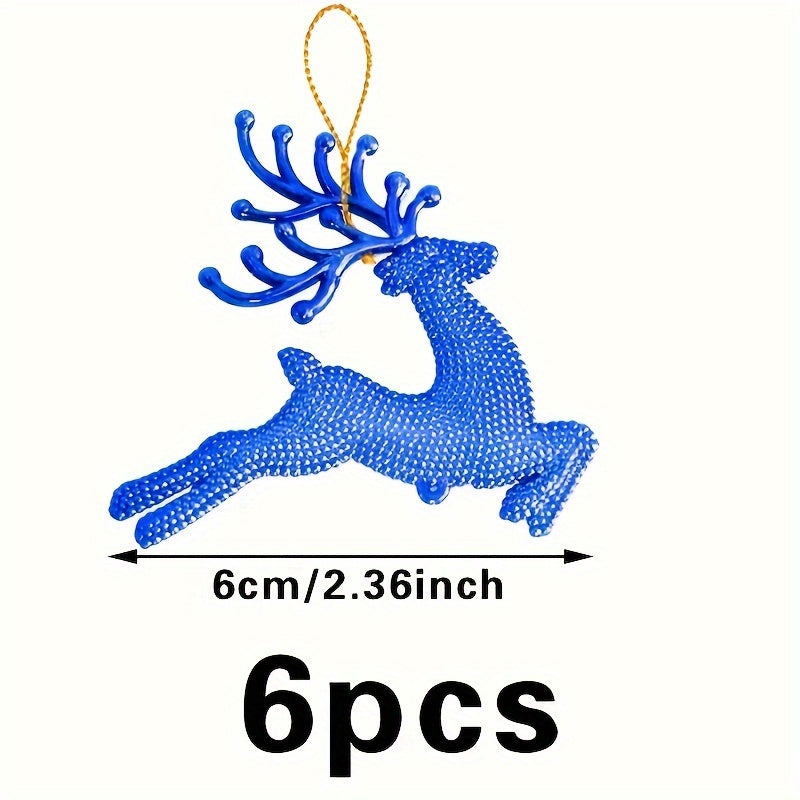 6pcs Reindeer Christmas Tree Hanging Decoration Supplies