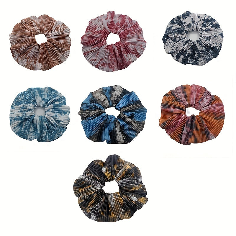 Large Tie Dye Scrunchies Hair Rope Ponytail Holder Accessories