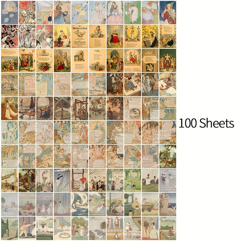 100 Pcs Mini Retro Tent Paper DIY Scrapbook Material