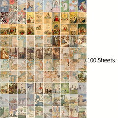100 Pcs Mini Retro Tent Paper DIY Scrapbook Material