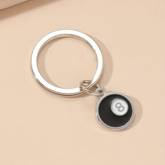 Billiards Ball 8 Keychain Pendant Sports Keychain Snooker Bag Car Key Chain