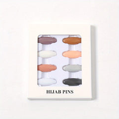 8pcs Scarf Safety Pins With Box Candy Hijab Pins Shawl Brooch Pins Bandana Turba