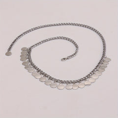Coin Pendant Waist Chain Hip Hop Metal Chain Belt Dress Girdle Women