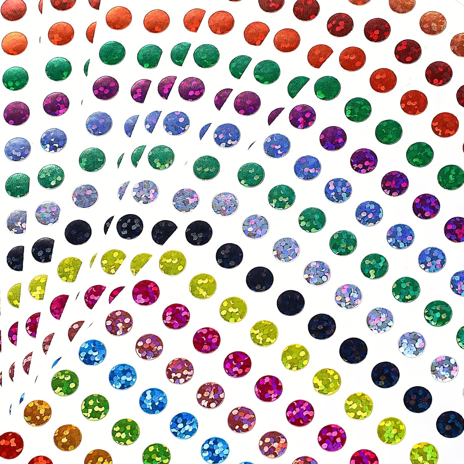 1760pcs Laser Sparkle Circle Dot Stickers 1/4 Round Dot Labels 16 Colors