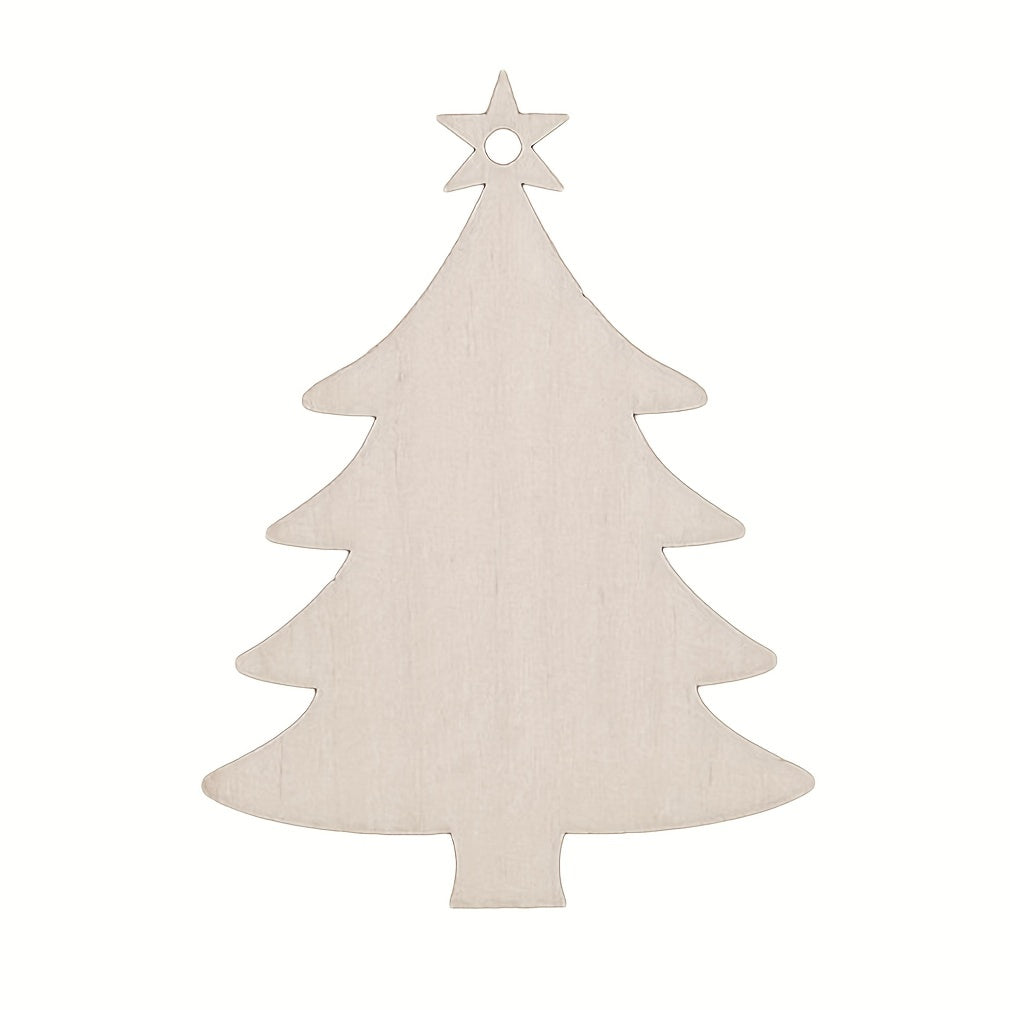 10pcs DIY Wooden Christmas Tree Decorations Snowman Pendants