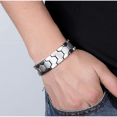 Men's Square Bracelet Germanium Stone Magnet Hand Decoration Wide Version