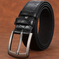 Men's Check Pin Buckle Belt