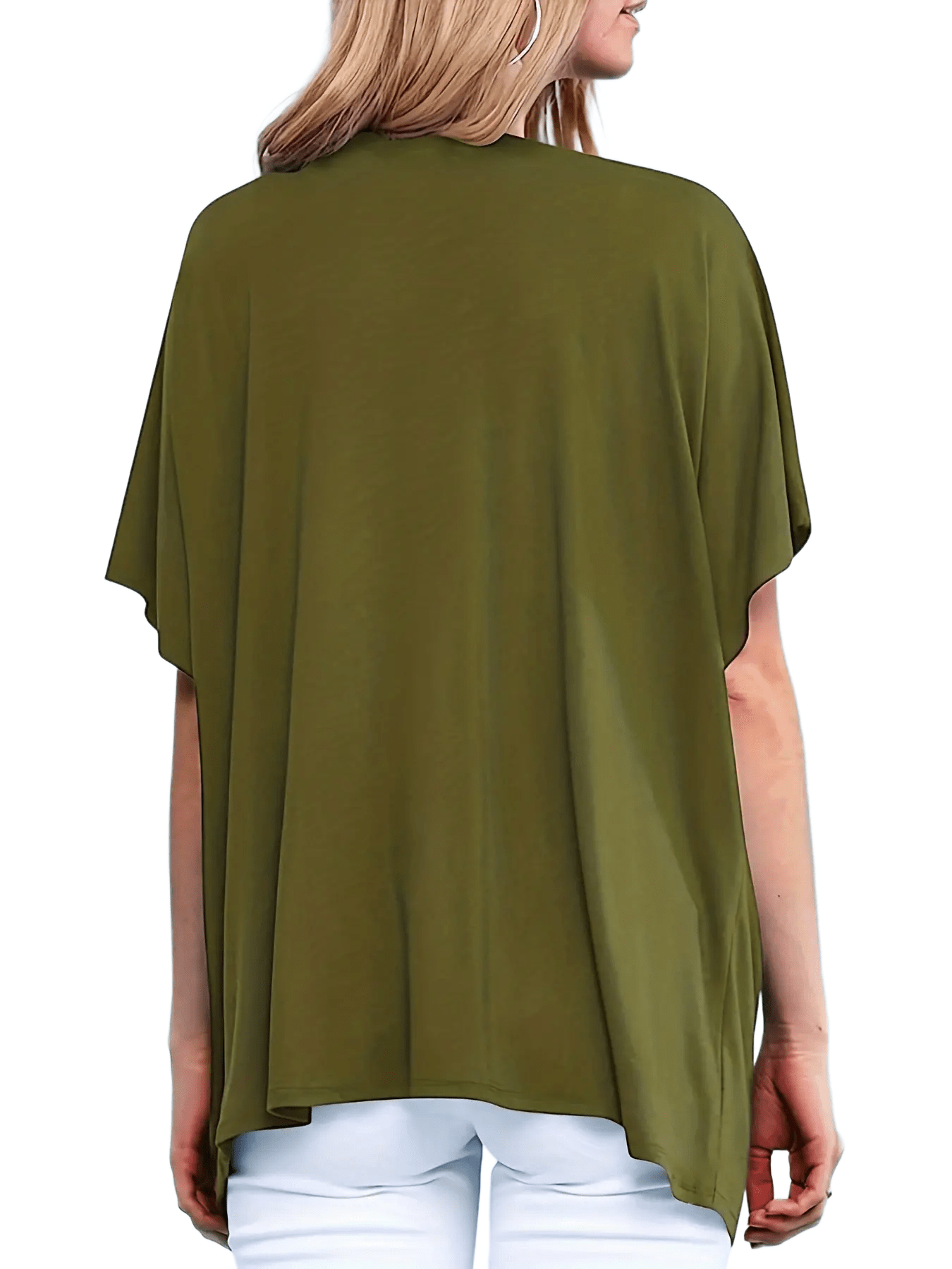  Solid Half Sleeve Open Front Cardigan