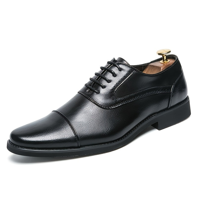 Men's Cap Toe Oxfords Lace Up Formal Shoes