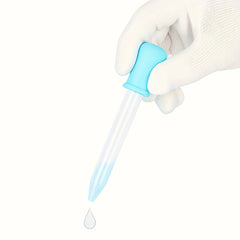 5pcs Liquid Dropper Set Silica Gel & Plastic Pipettes with Light Bulb Prompt