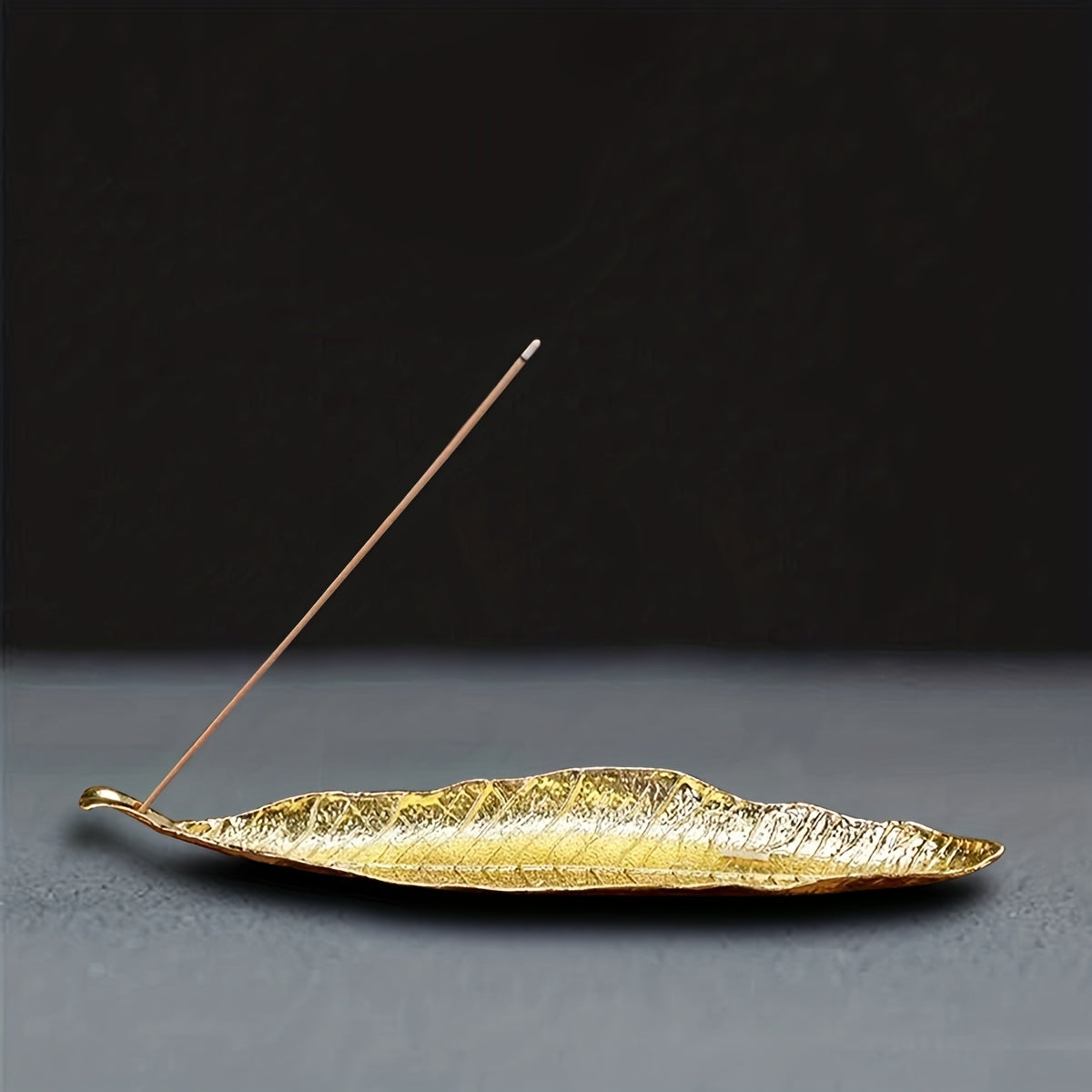 Vintage Golden Leaf Incense Stick Holder Burner