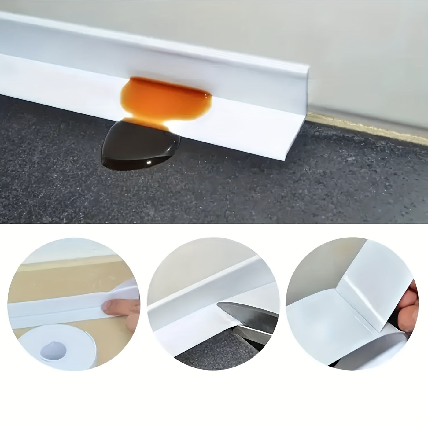 10.4ft Self Adhesive PVC Waterproof Sealing Strip Tape for Bathroom Sink Bath