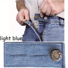 Belt Extender Pants Button Extender Denim Material 2 Button Holes Random