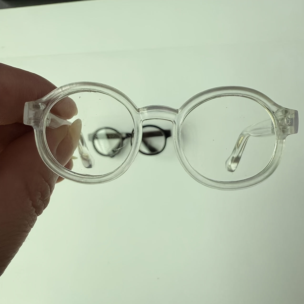 4pc Doll Glasses Set Pink Green Frames Clear Lenses Craft Decor Play Accessory