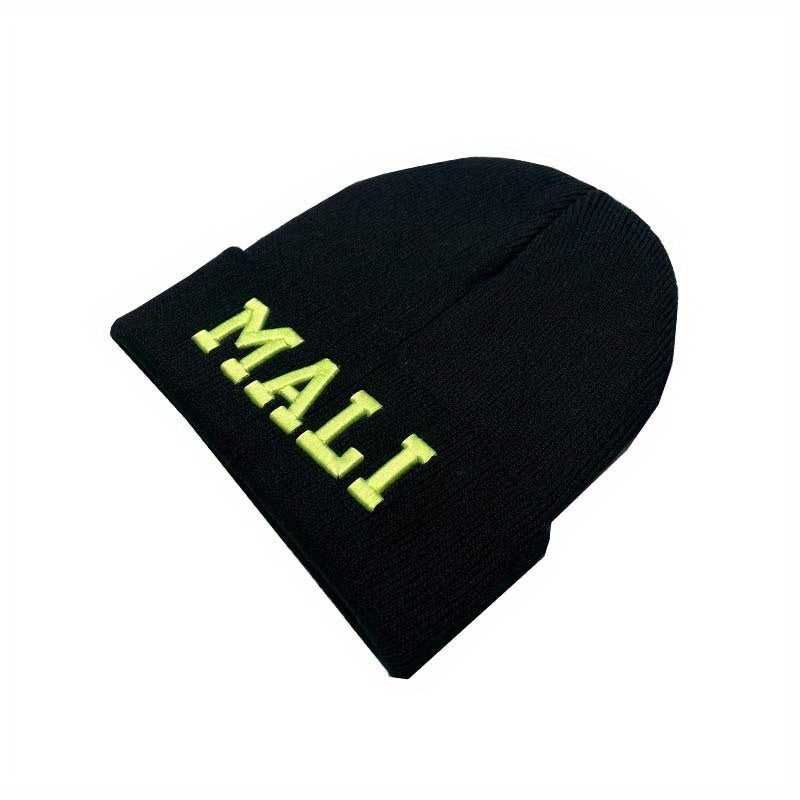 Warm Knitted Hat Embroidered Woolen Hat Coldproof Street Versatile Hat