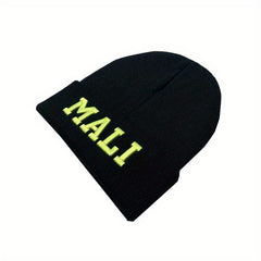 Warm Knitted Hat Embroidered Woolen Hat Coldproof Street Versatile Hat