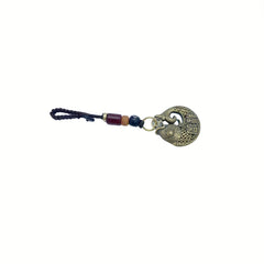 Lucky Fish Brass Car Pendant Key Chain Vintage Chinese Style Hand woven Rope