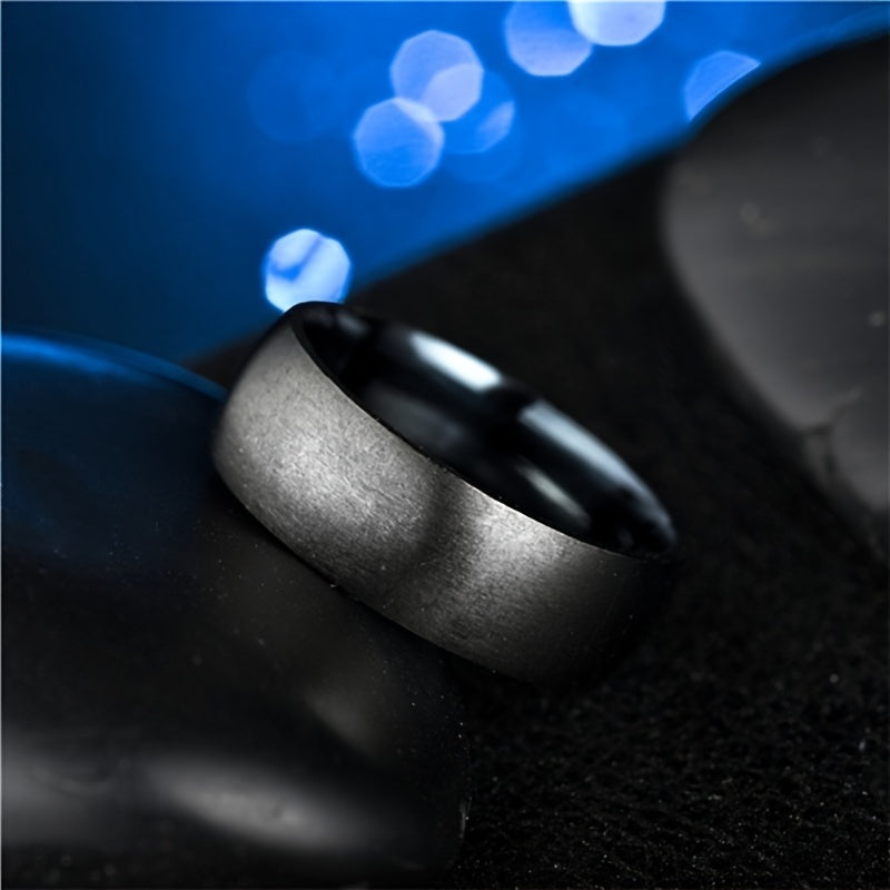 Matte Titanium Steel Rings For Men 8MM Couple Rings