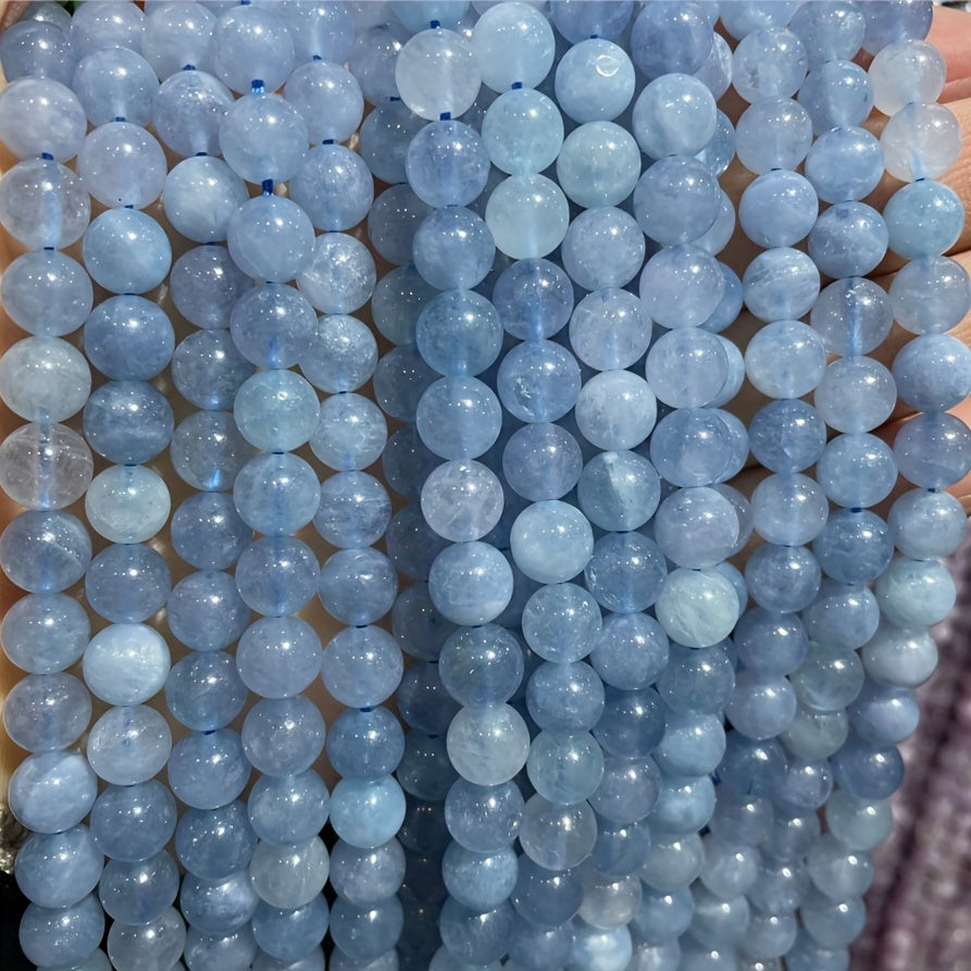 6mm 10mm Aquamarines Natural Stone Loose Beads