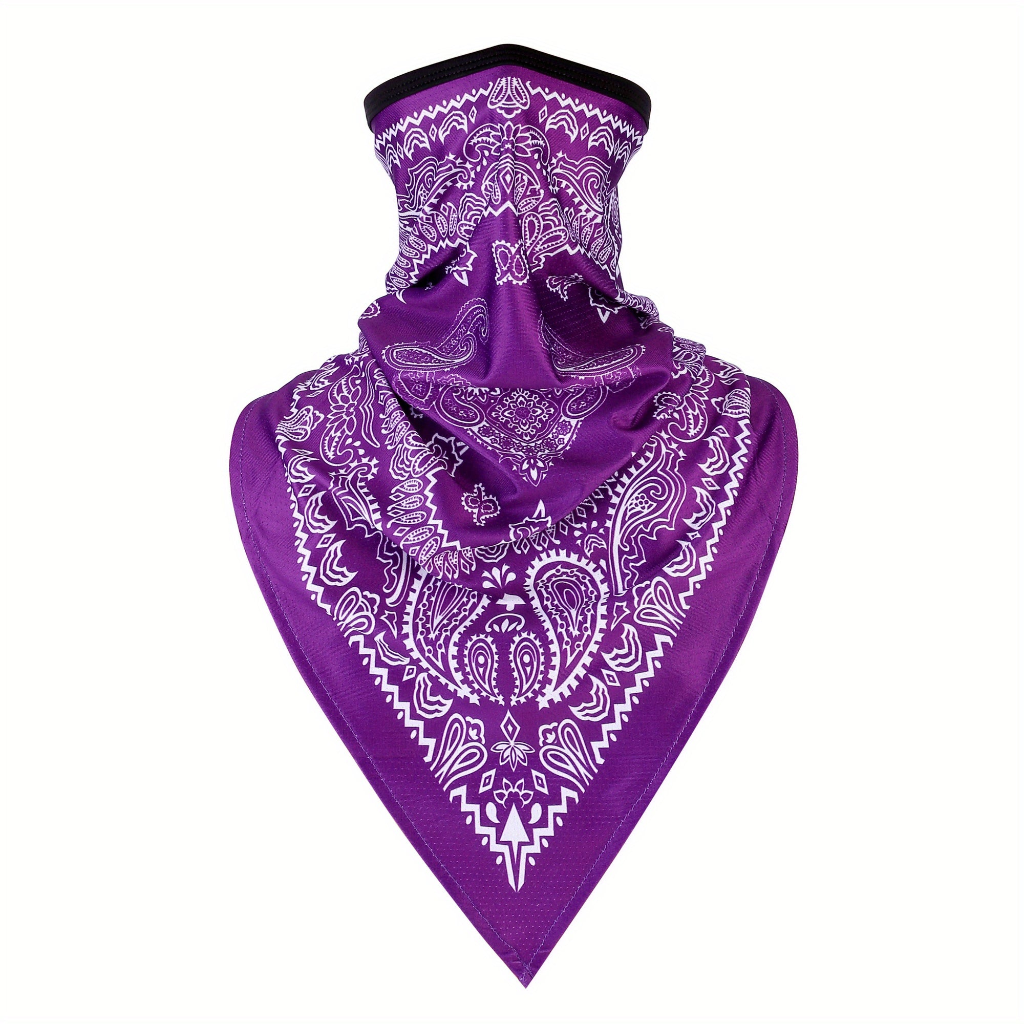 Triangle Outdoor Ice Mask Candy Paisley Print Beanie Hat Turban