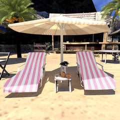 HiTurbo Beach Chair Cover with Side Pockets - Stay Comfy in the Sun