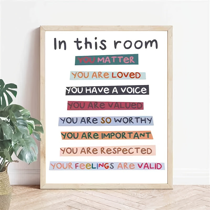 1pc In This Room Diversity Rainbow Poster Classroom Decor