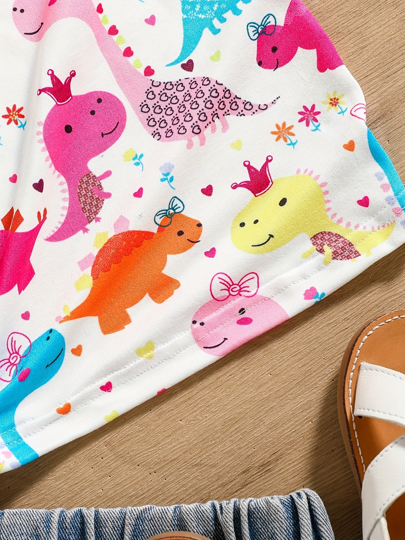 Baby Dinosaur Print Short Sleeve T Shirt