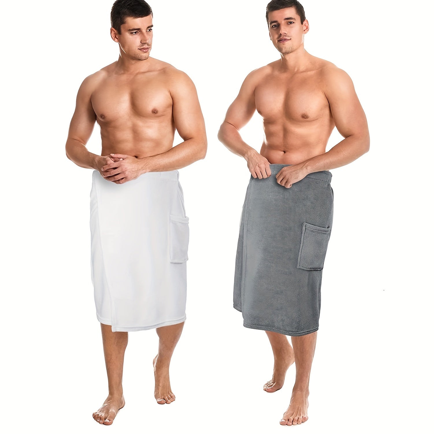 Men's Microfiber Bath Skirt Soft Absorbent Shower Wrap Towel