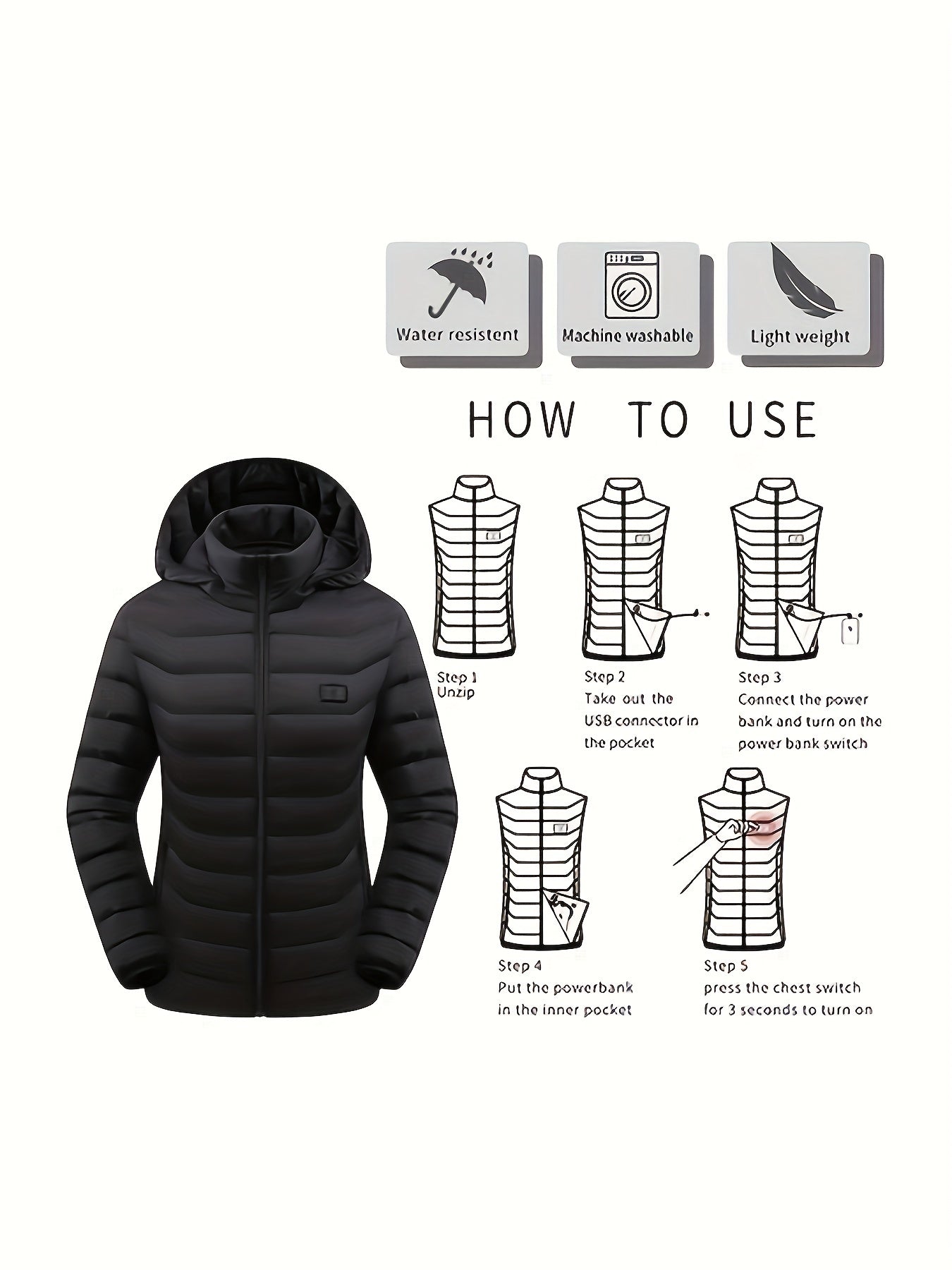 Women's Waterproof Warm Hooded Jacket for Outdoor Hiking