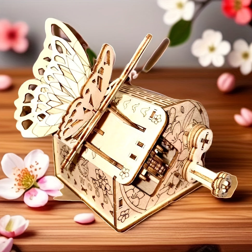 3D Butterfly Box Puzzle with Gear Mechanism