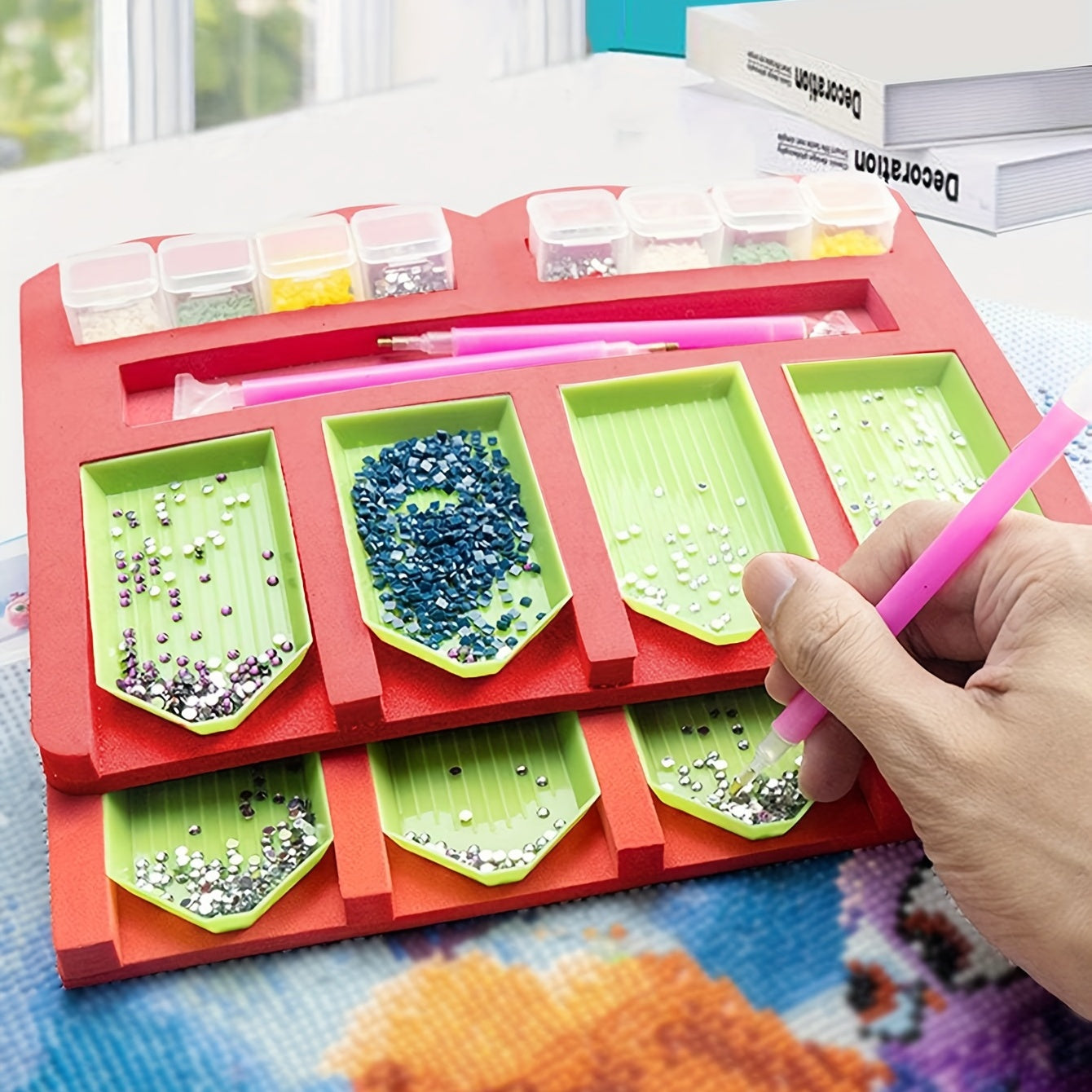 DIY Diamond Painting Tool Pen & Storage Tray Set