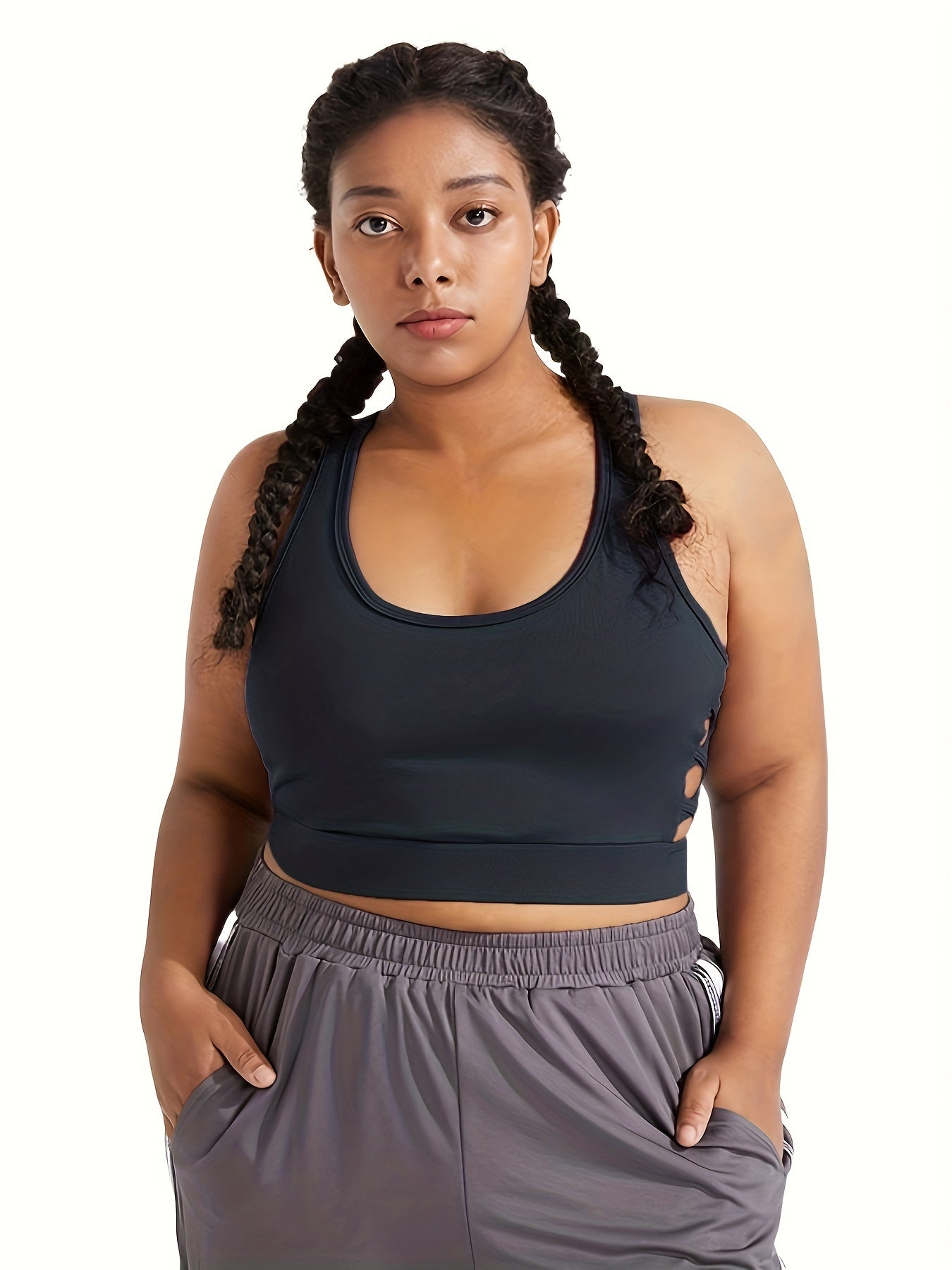  Sports Bra Women's Plus Cut Out Seamless Fitness Bra