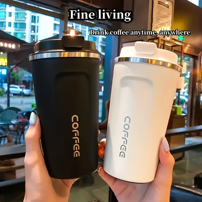 Stainless Steel Insulated Travel Mug 12.85oz Leakproof Coffee Cup